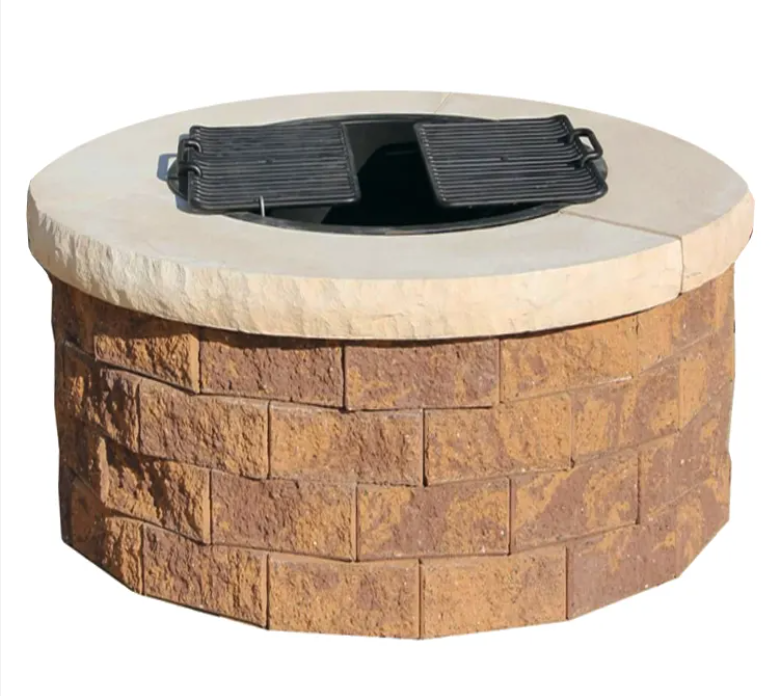 Rustic Stone Wood-Burning Fire Pit