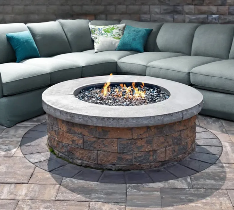 Rustic Stone Wood-Burning Fire Pit